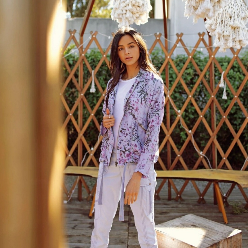 《Anthro • Marrakech》Darcy Tencel Lilac Camo Jacket